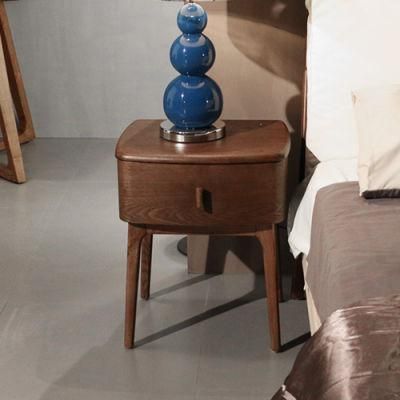 American Ash Solid Wood Nightstand Round Edge Night Table