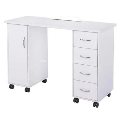 Modern Manicure Nail Table with Drawer White Makeup Desk for Living Room