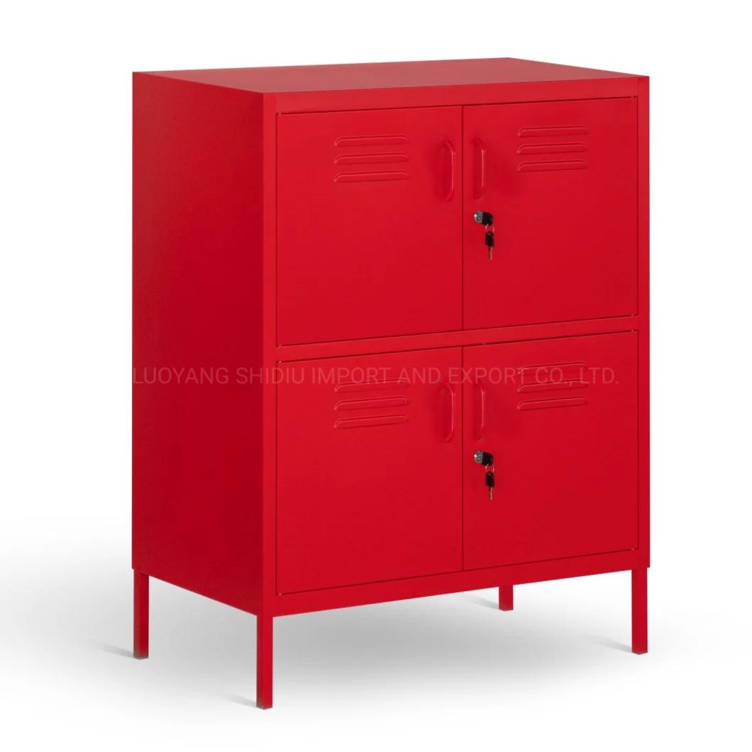 Metal Locker Dresser Storage Cache Cabinet with Shelves in Living Room