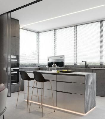 Modern Designed Solid Wood Shaker Style Grey Shaker Door Kitchen Cabinet for North American Market
