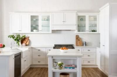 French Style White Shaker Frame with Knob Handle Classic kitchen Cabinets