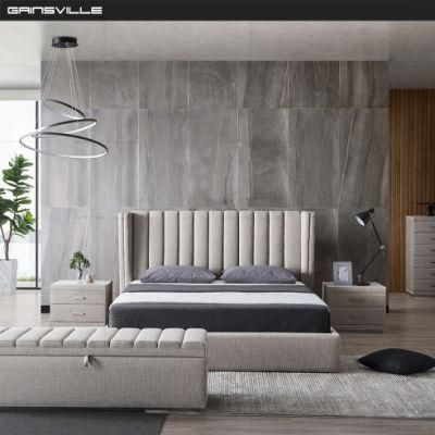 Best Seller Factory Price Modern Storage Bed Design Home Furniture Bedroom Vertical Tufted King Beds with USB Ports