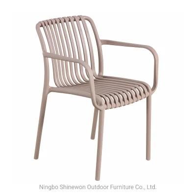 Wholesale Outdoor Furniture Modern Style Garden Furniture Provo Plastic Chair Eco-Friendly PP Armrest Dining Chair