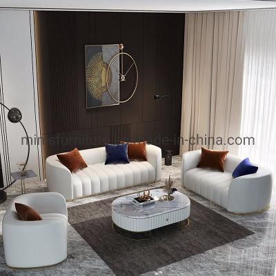 (MN-HSF15) Modern Home Living Room Furniture White Leather 1+2+3 Sofa Set