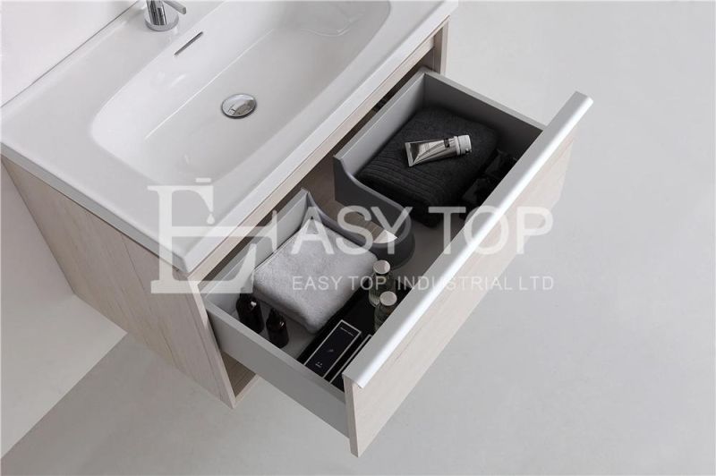 in Stock Italian Good Price Commercial Crack White Oak Floor Mounted One Sink Vanity Bathroom Cabinet