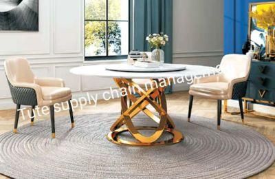 Luxury Slate Rock Top Round Dining Table
