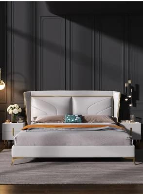 Leather Bed Master Bedroom Modern Minimalist Storage Soft Bag Light Luxury Atmosphere 1.8 Meters Bedroom Double Bed