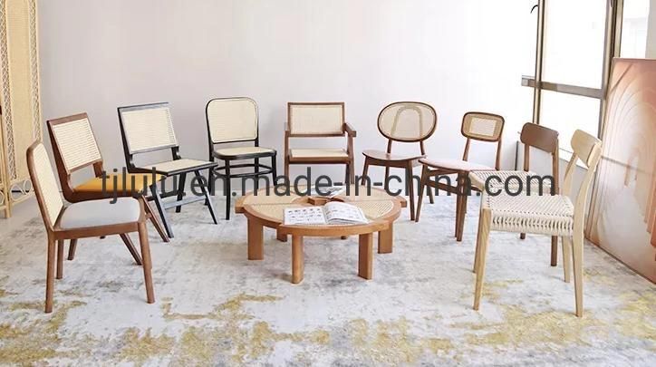 Hot Sales Tianjin Modern Furniture Restaurant Hotel Cafe Woven Rope Bistro Chair Patio Stackable Leisure Wicker Rattan Dining Chair for Living Room