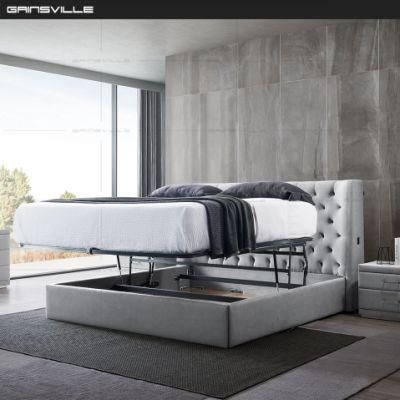 China Supplier Bed Square Bed Wholesale Modern Upholstered Bed Furniture Gc1726