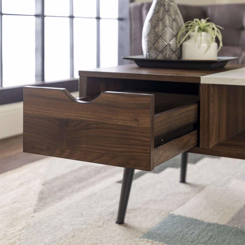 Drawer Coffee Table, Dark Walnut