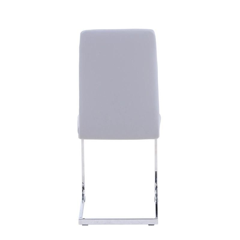 Indoor Room Furniture White PU Leather Soft Armless Dining Chair