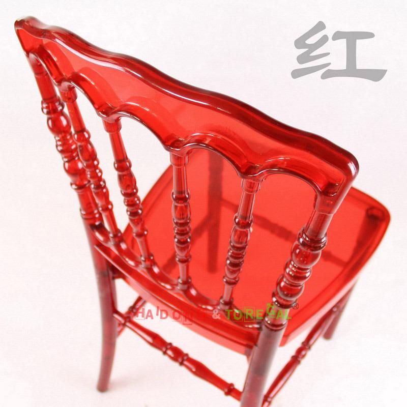 Modern Home Wedding Decoration Red Clear Resin Napoleon Chairs