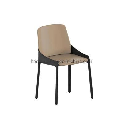 Restaurant Home Furniture Set Sponge Cushion Leather Dining Chairs