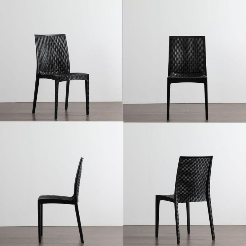 Modern Black High Quality PE Rattan Chairs Outdoor Garden Balcony Patio Furniture