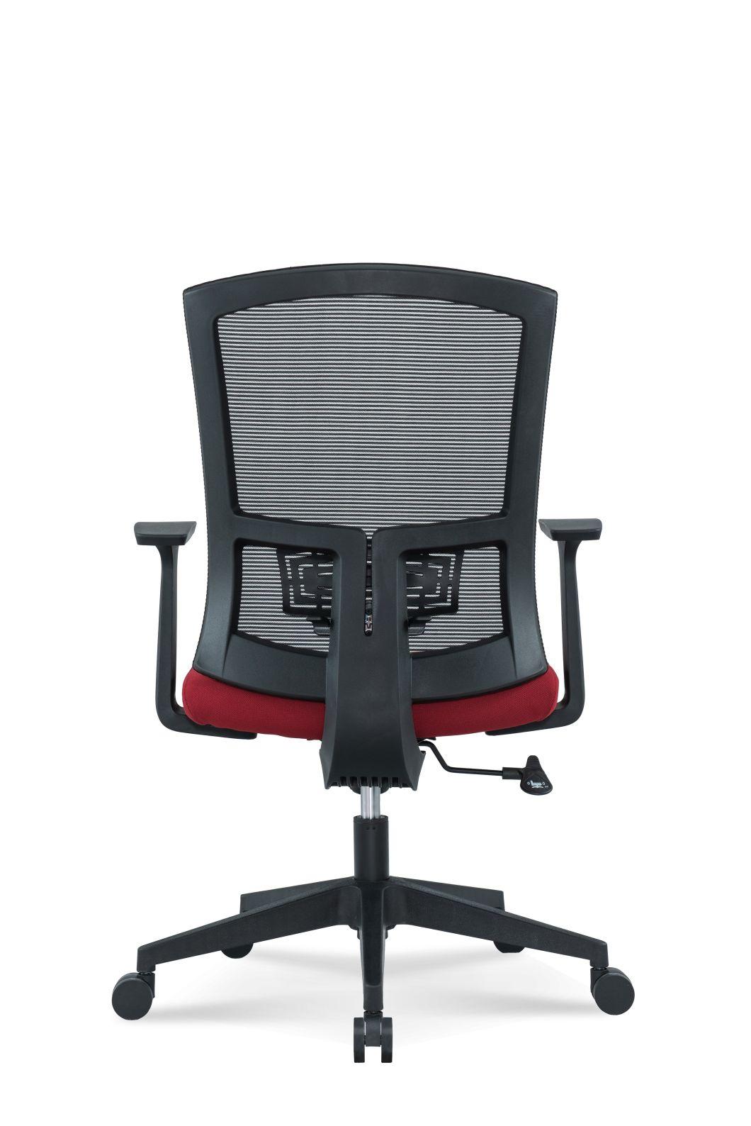 Medium Back Swivel Staff Management Lumbar Support and Headrest Modern Fabric Office Chair