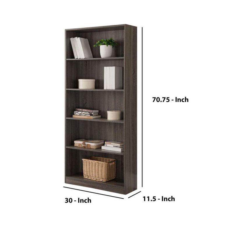 Book Cabinet with 5 Display Shelves