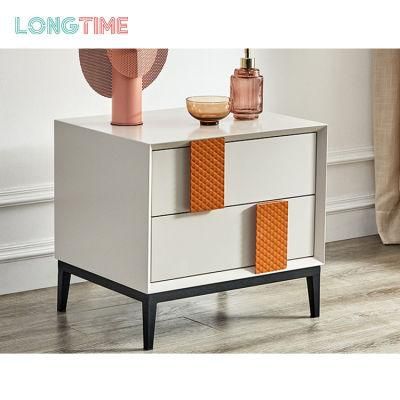 Modern Wooden MDF Bedroom Furniture White Nightstands with 2 Drawer