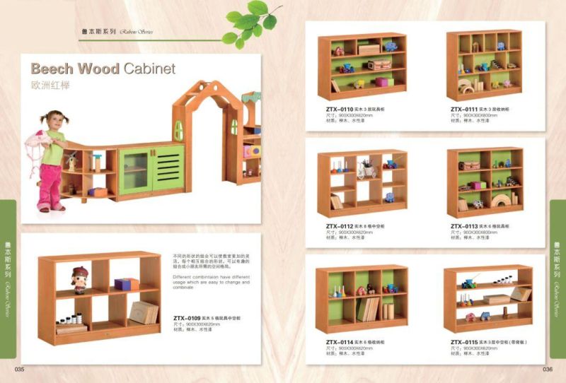 Children Toy Storage Wood Cabinet Furniture, Kids Combination Cabinet Furniture, Preschool Daycare Furniture, Beech Wood Furniture, Baby Home Furniture