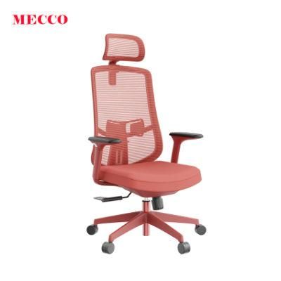Red Color Frame Mesh Office Chair with Headrest