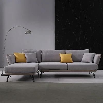 Modern Home Living Room Furniture Grey Fabric 4 Seater Sofa Sets