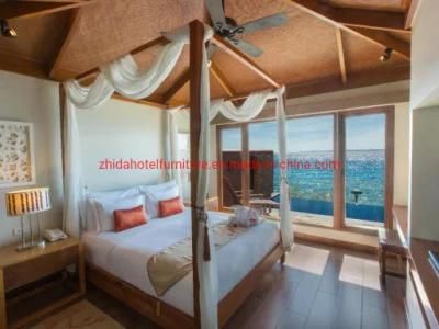 Chinese Seaside Commercial Modern Design 5 Star Villa Hotel Living Room Bedroom Furniture Wooden King Size Bed for Sale