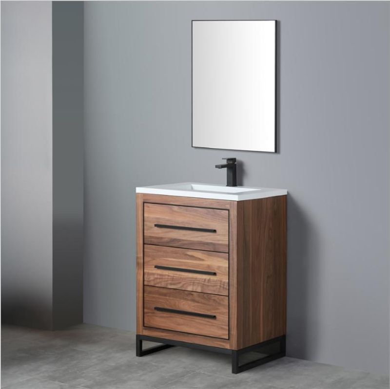 Luxury Wooden Bathroom Vanity Simple with Ceramics Basin