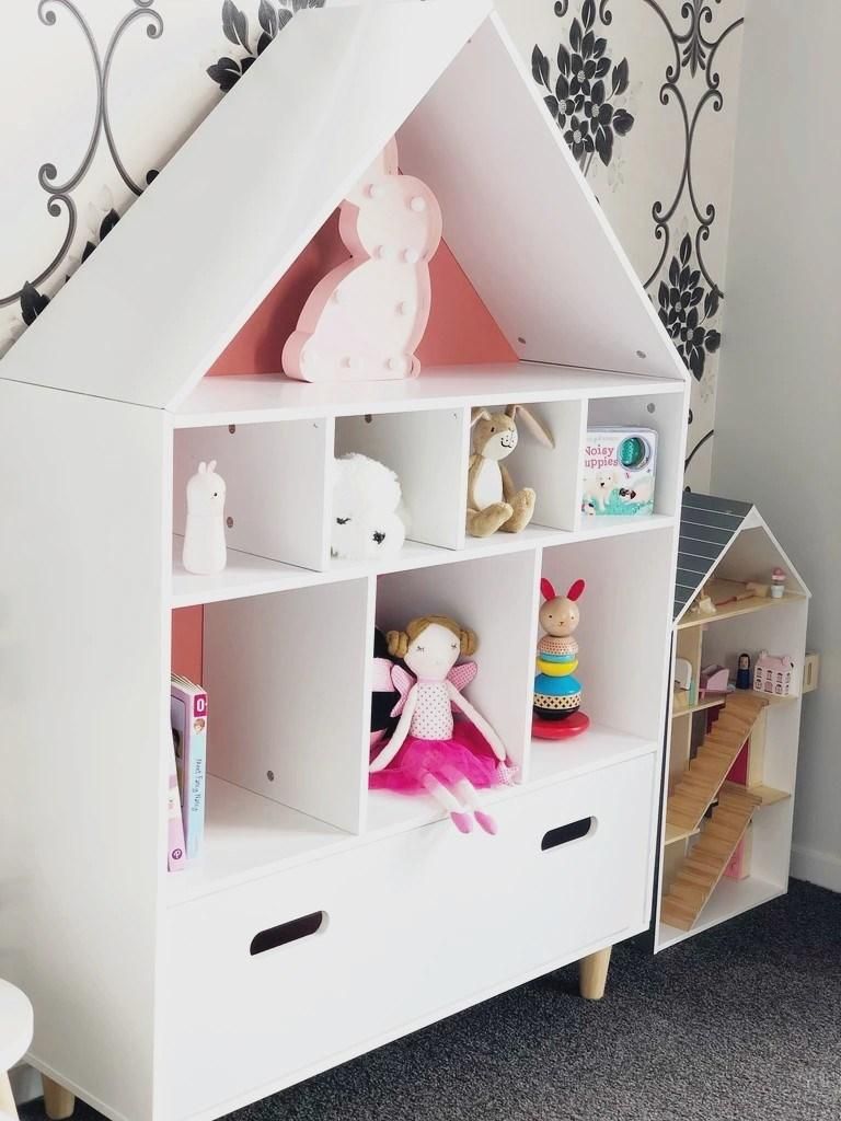 Home Furniture House Shape Storage Unit Toy Storage Cabinets Kids Bookcase