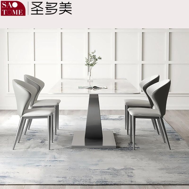 Modern High-Grade Rock Board Furniture U-Shaped Base Dining Table