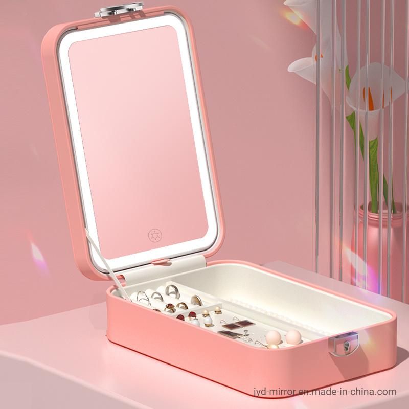 Charging LED Lighted Make up Storage Travel Beauty Mirror