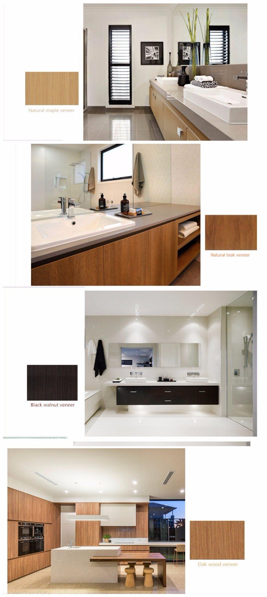 Apartment Light Luxury Design High Quality Wood Veneer Kitchen Cabinet