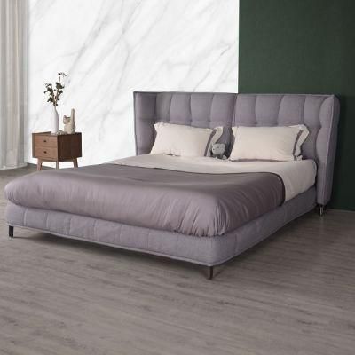 New Arrival Modern Soft Upholstered Fabric / PU King Size Bed Double Bed