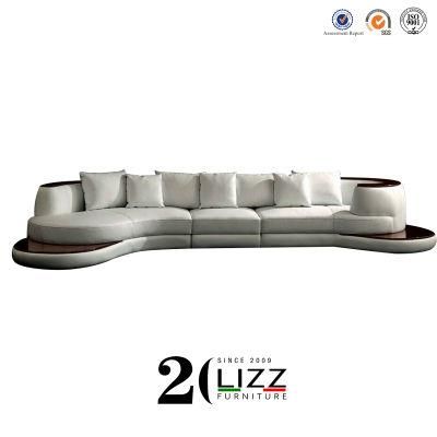 Divani Casa Modern Lounge Rounded Corner Leather Sectional Sofa