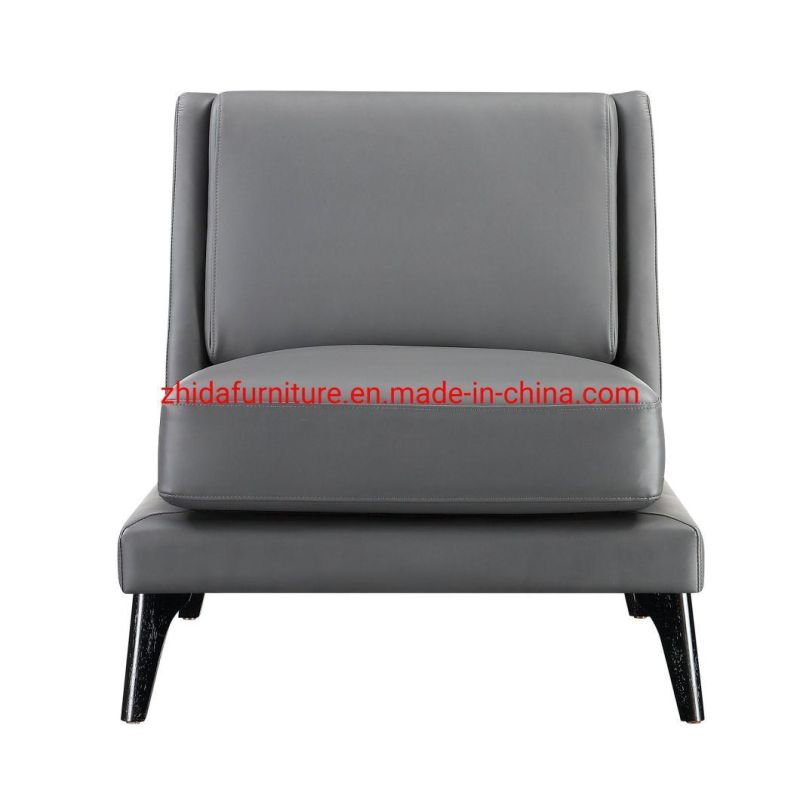 Grey Leather Hotel Lobby MID Back Wedding Single Chair for Home