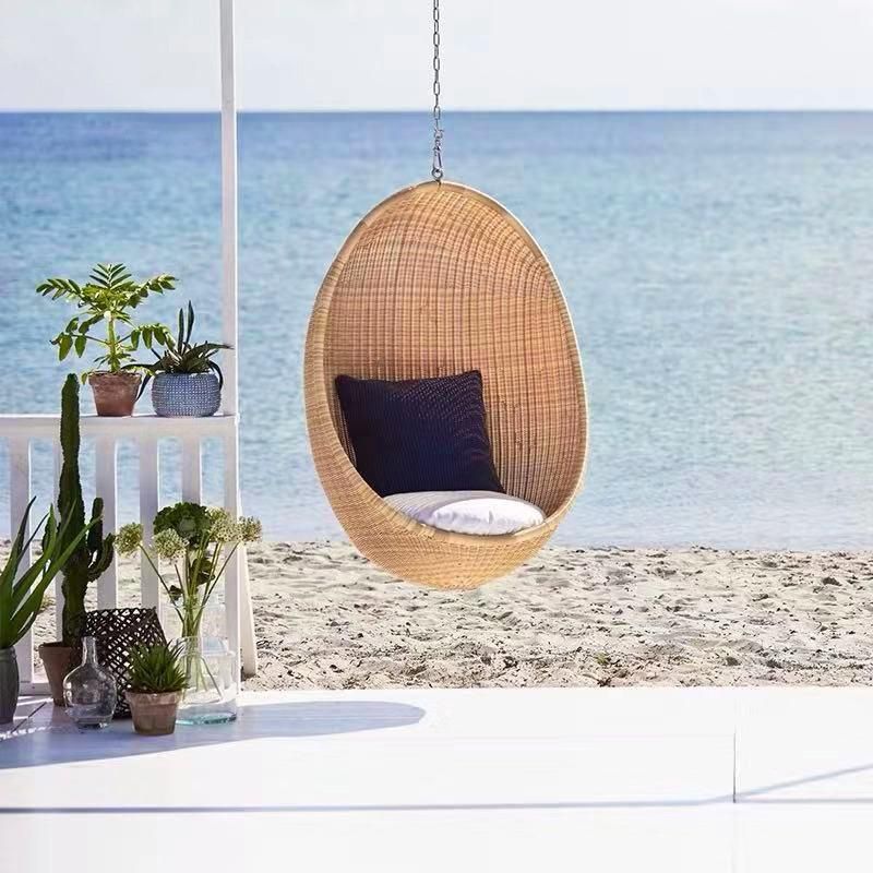Hotel Furniture Rattan Wicker Swing Chair Modern Patio Hanging Chair Chaise Lounge Outdoor Garden Furniture