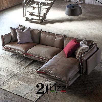 Home Furniture Living Room Chaise Lounge Leisure Leather Sectional Sofa