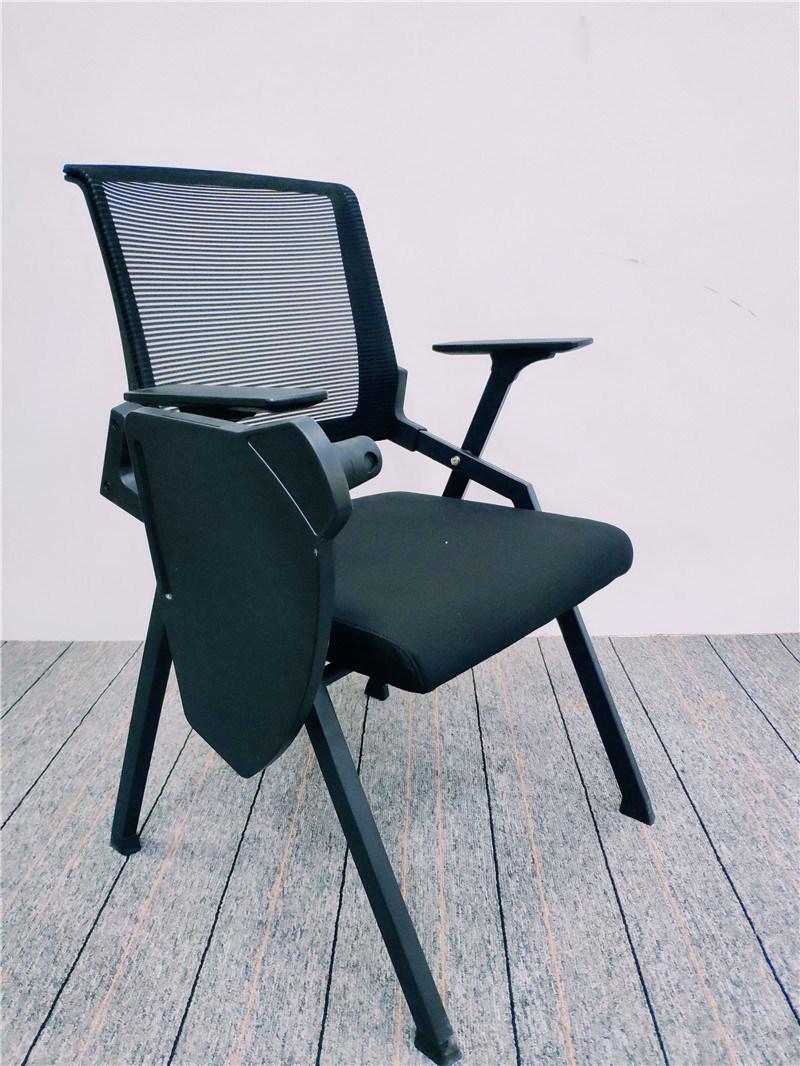 Folding Conference Black Mesh Training Chair with Wheel