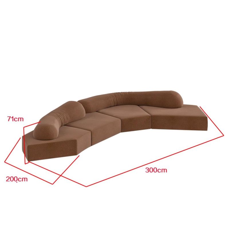 Wholesale Hot Selling Unique Brown Fabric Home Living Room Furniture Modular Leisure Velvet Sofa