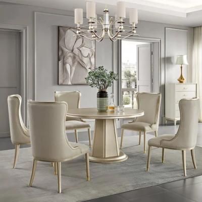Modern Luxury Solid Wood Round Dining Table for Home Furniture
