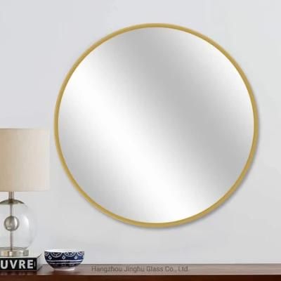 Luxury Bathroom Mirror Stainless Steel Frame Mirror for Entryway Home Decoration Round Shape Vanity Mirror