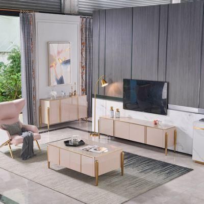 Modern Hot Sale Luxury Metal Simple Coffee Table TV Stand Cabinet Sideboard Living Room Furniture