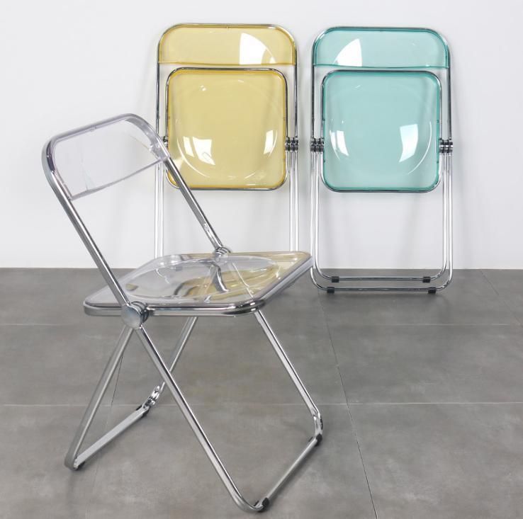 Transparent Acrylic Dining Chair Fashion Clothing Store Makeup Folding Chair