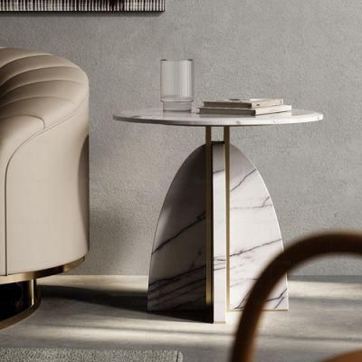 Living Room Furniture Modern Stainless Steel Luxury Marble Side Table
