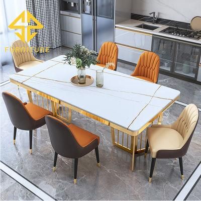 Dining Table White Dining Room New Design Furniture Modern Restaurant Metal Dining Tables
