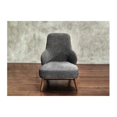 Modern and Simply Solid Wood Frame with Microfiber Leather High Back Leisure Chair for Hotel
