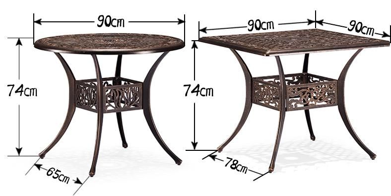 Metal Patio Table Set Cast Aluminium 4 Seats Outdoor Garden Furniture