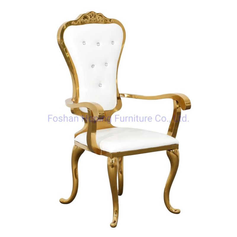 Royal Rose Sliver Stainless Steel Wedding Throne Chair for Event Banquet Furniture