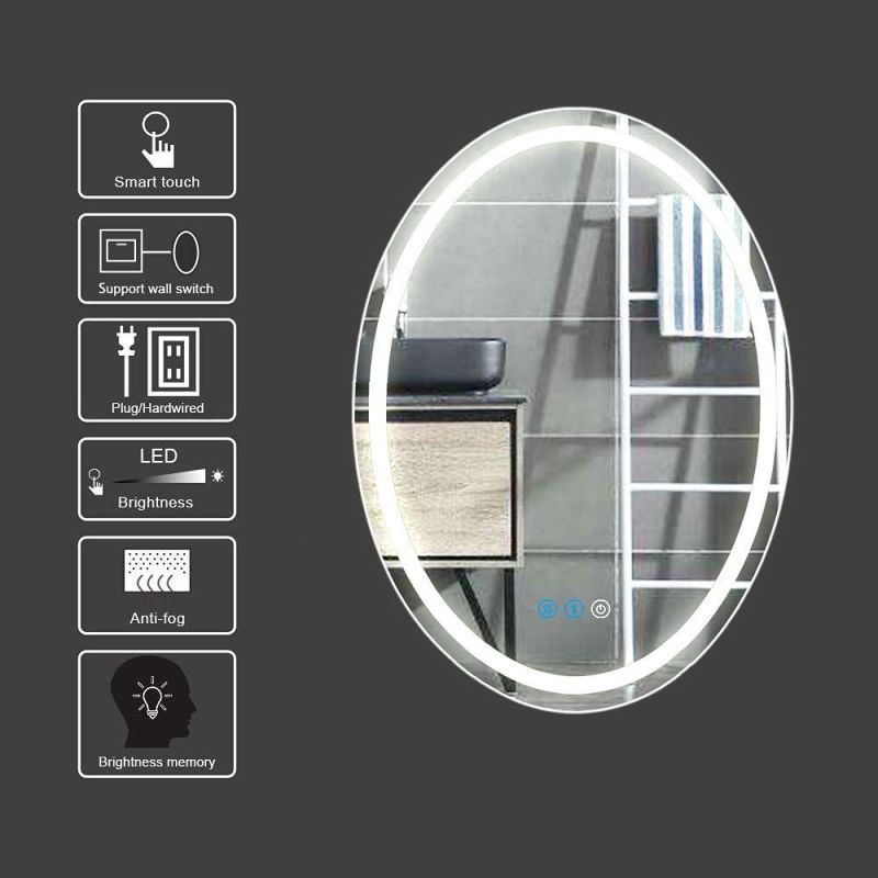 Customized Hotel Lighted Furniture Bath Home Decor Wall Mirror with Factory Price