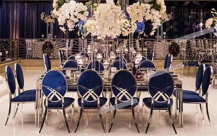 Luxury Gold Stainless Steel Wedding Dining Table and Chairs