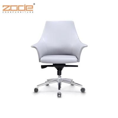 Zode Modern Home/Living Room/Office Furniture High Quality MID Back Ergonomic White Leather Executive Office Chair