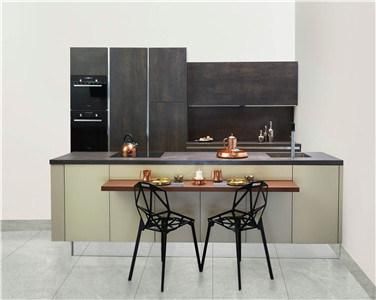 Luxury Customized Rust Resistant Modular Wood Grain Melamine Kitchen Cabinet